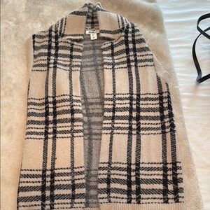 Women’s Plaid Open-Front Sweater Vest